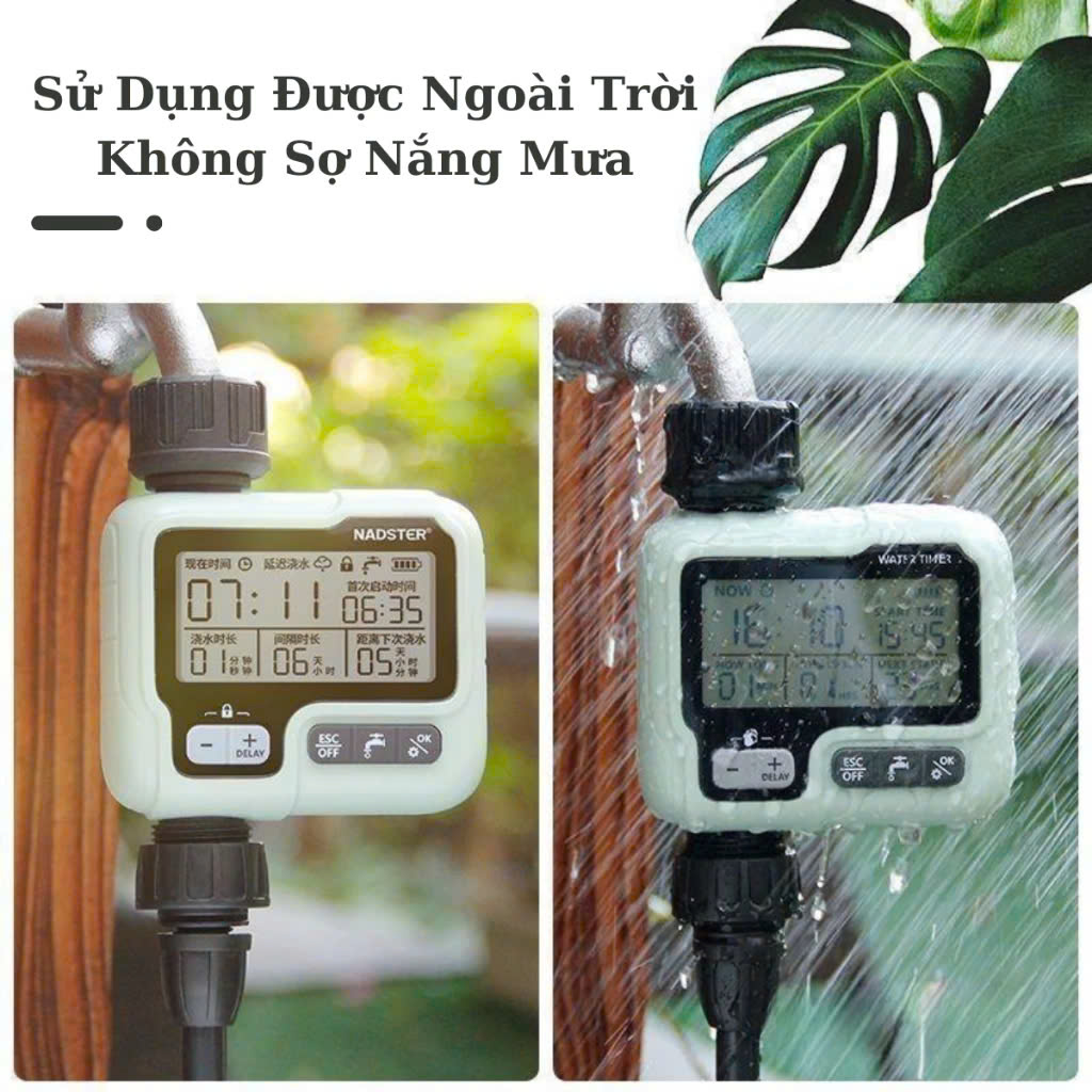 Bộ Tưới Cây Tự Động Hẹn Giờ Màn Hình LED