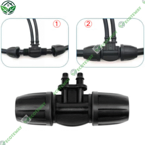 Đầu nối giảm đôi ECOTEWAY 10–12mm ra 2 nhánh 4/7mm | Khớp nối chia đôi ống nhỏ giọt tưới cây tự động