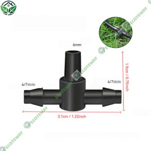 Đầu chia chữ T 4/7 ra 6mm ECOTEWAY – Khớp nối 3 nhánh ống tưới nhỏ giọt