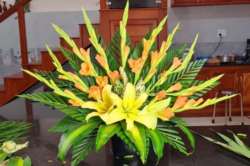 cách cắm hoa lay ơn