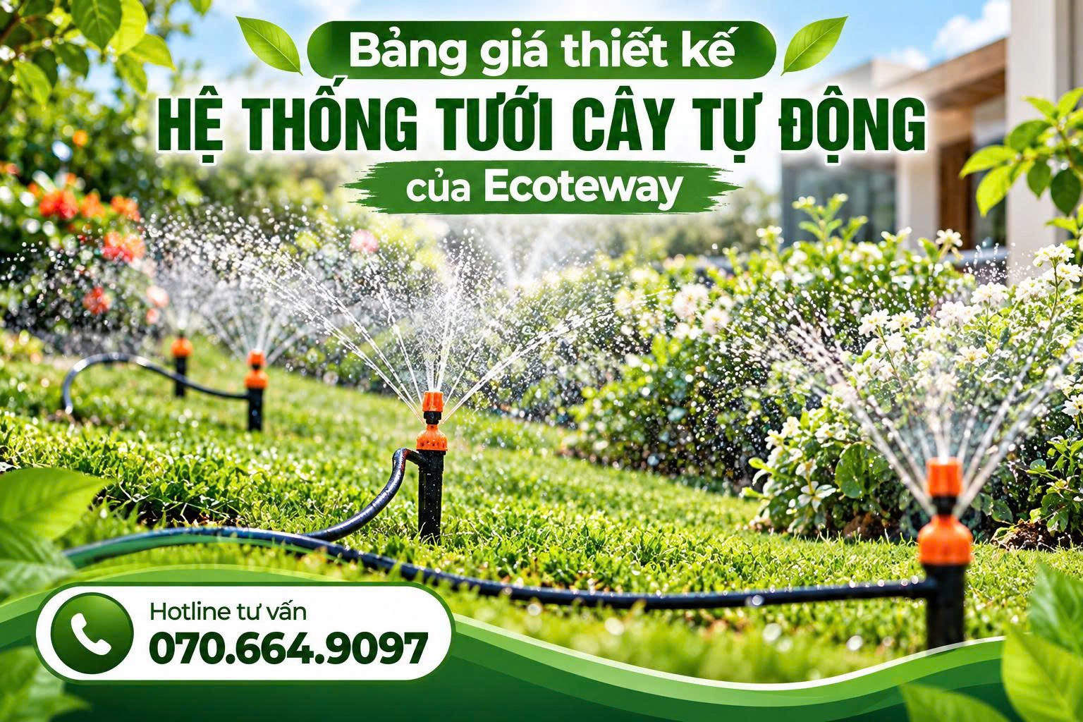 thi công hệ thống tưới cây tự động An Giang