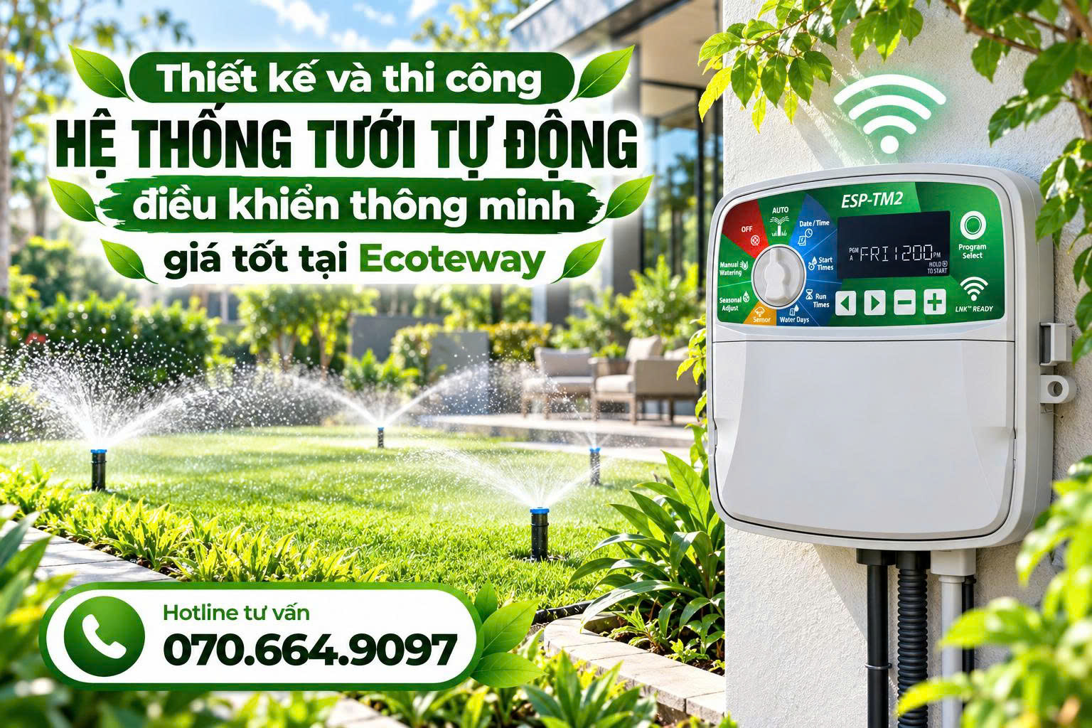 thi công hệ thống tưới cây tự động Cần Thơ