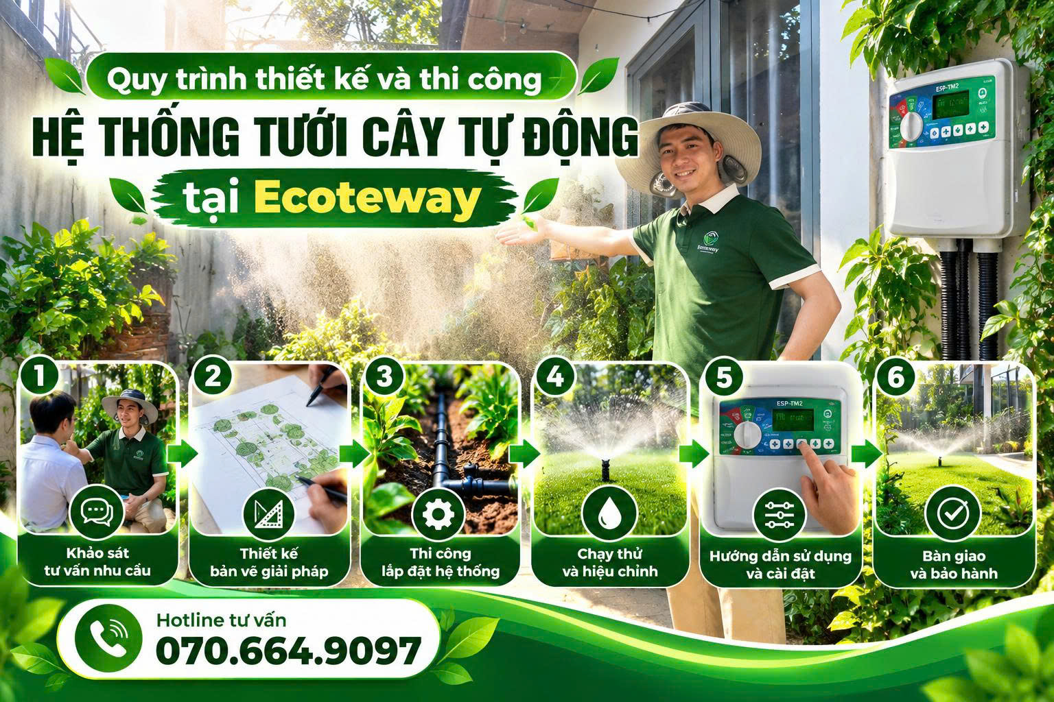 thi công hệ thống tưới cây tự động Đồng Tháp