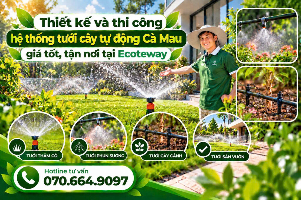 thi công hệ thống tưới cây tự động Cà Mau