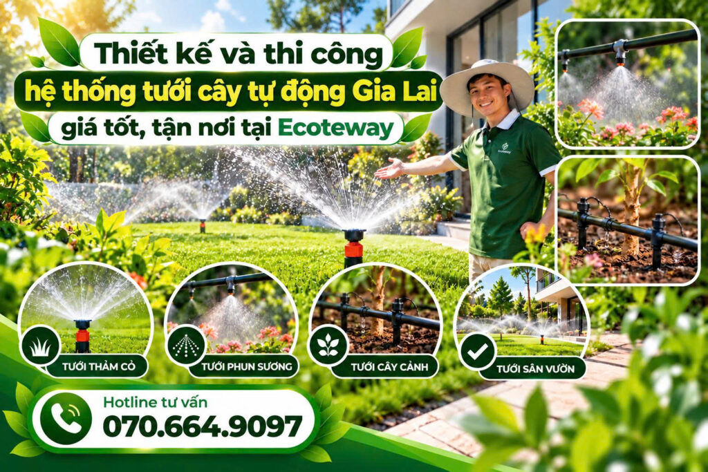 thi công hệ thống tưới cây tự động Gia Lai