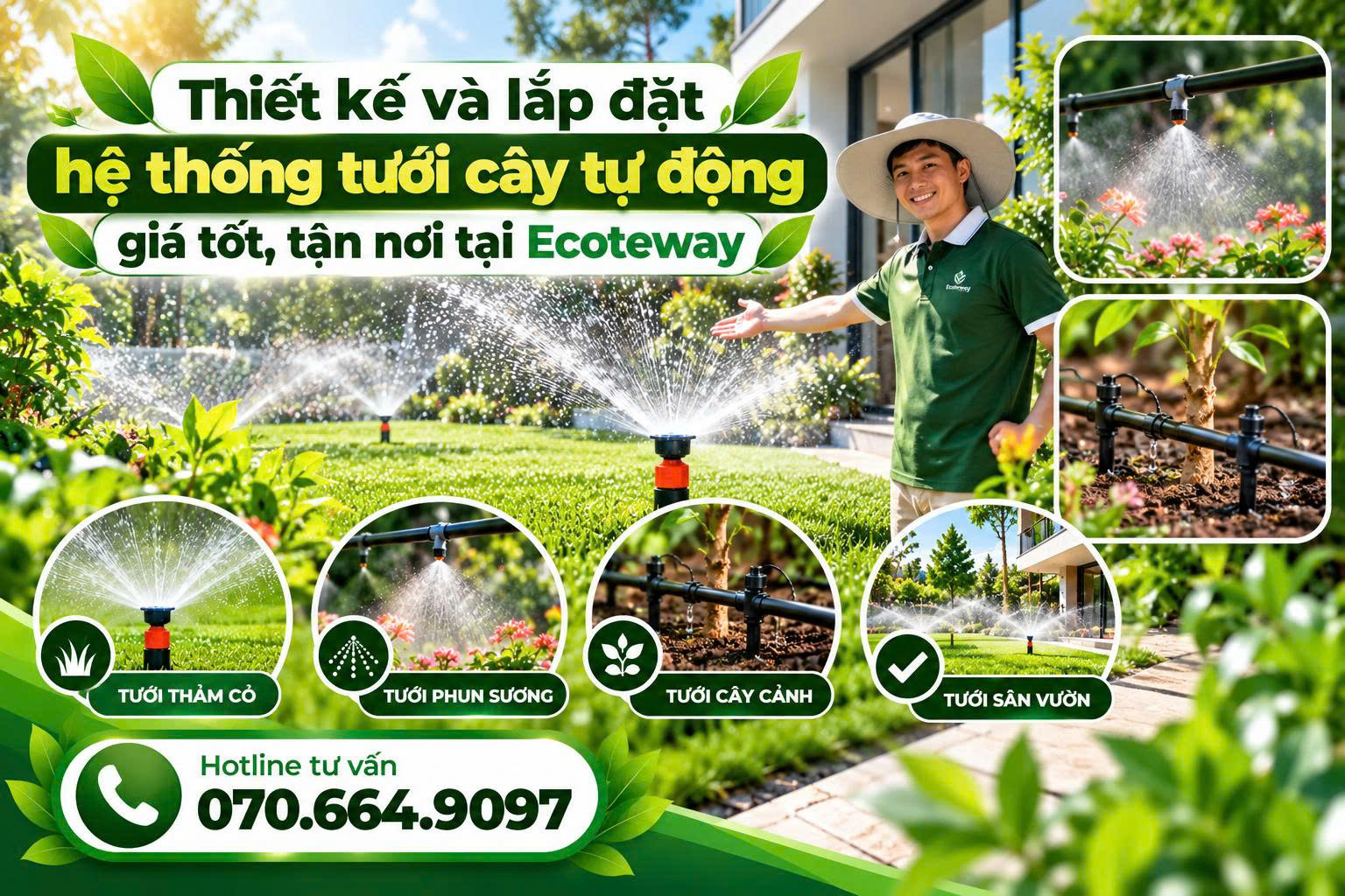 thi công hệ thống tưới cây tự động Lâm Đồng